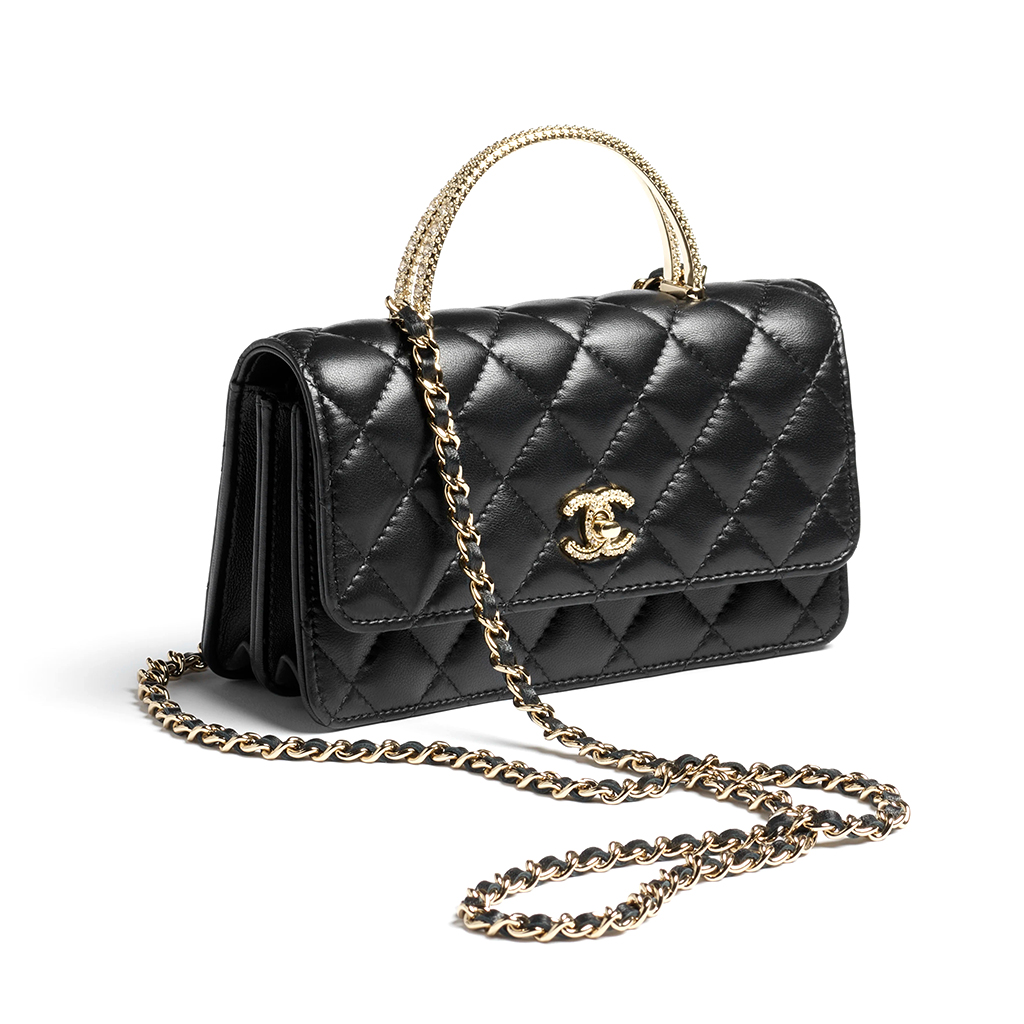 CHANEL CLUTCH WITH CHAIN LAMBSKIN, STRASS & GOLD-TONE METAL BLACK AP4831 (18.5*11*6cm) CHANEL CLUTCH WITH CHAIN LAMBSKIN, STRASS & GOLD-TONE METAL BLACK AP4831 (18.5*11*6cm)